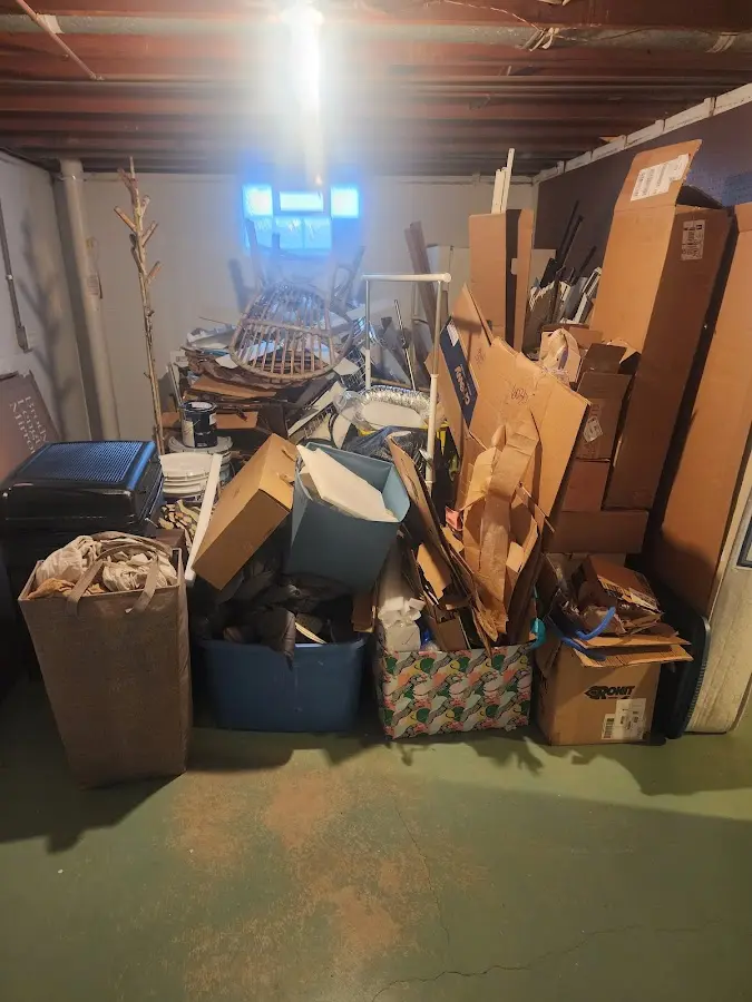 Roll-off dumpster container at job site for 4 Yard Dumpster Rental in Maugansville